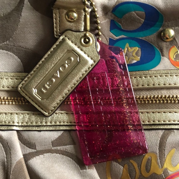 Coach Poppy Graffiti Appliqué Glam Tote - Picture 6 of 6